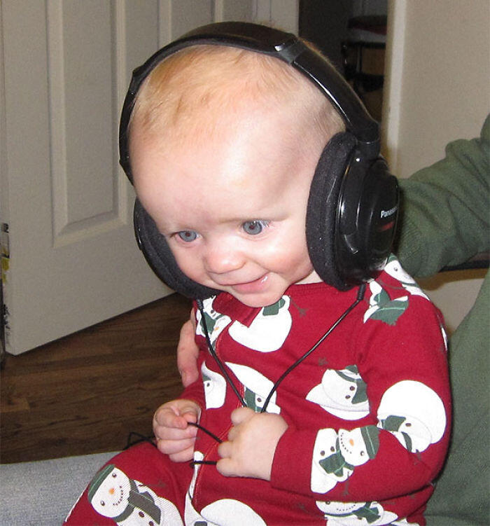 My Son Wearing Headphones For The First Time