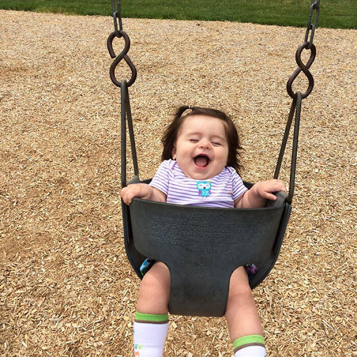 My Niece Experiencing A Swing Set For The First Time. Do You Even Remember This Kind Of Bliss?